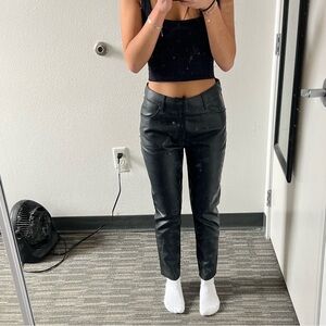 Free People size 27 Black Leather Pants